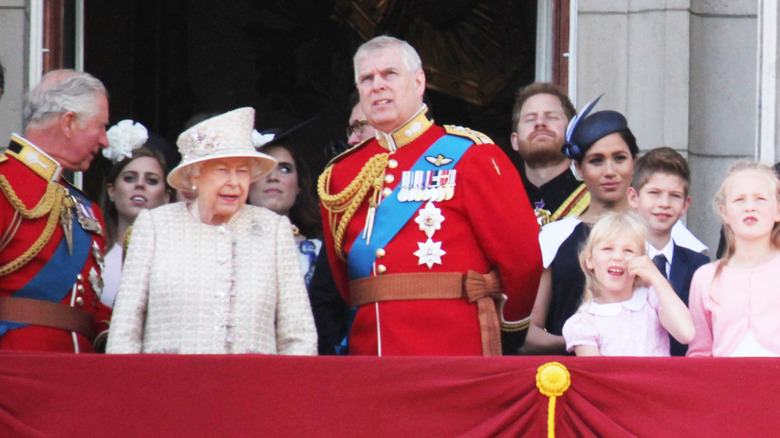 Prince Andrew in 2019 on balcony of Buckingham Palace