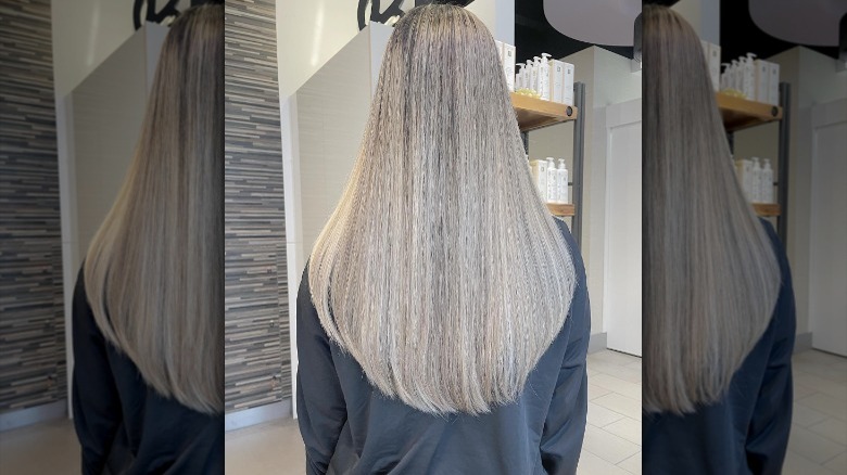 long balayage u-shaped haircut