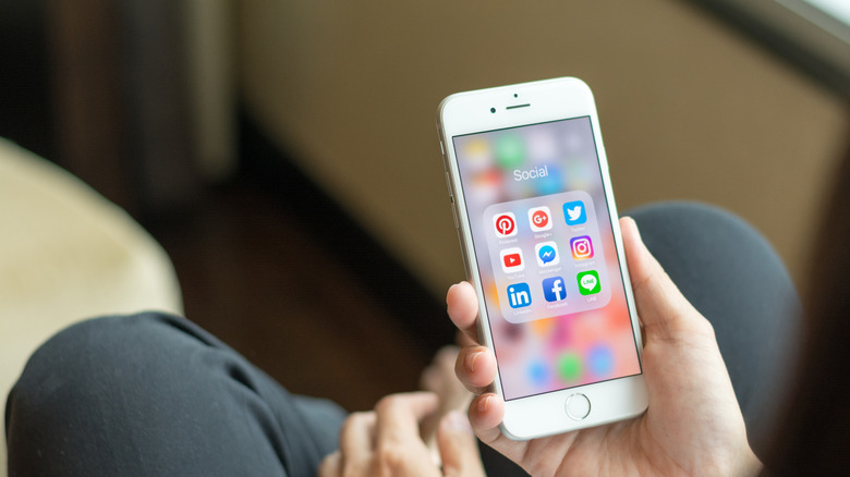 Social media apps on an iphone 