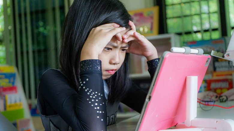 Child looking stressed