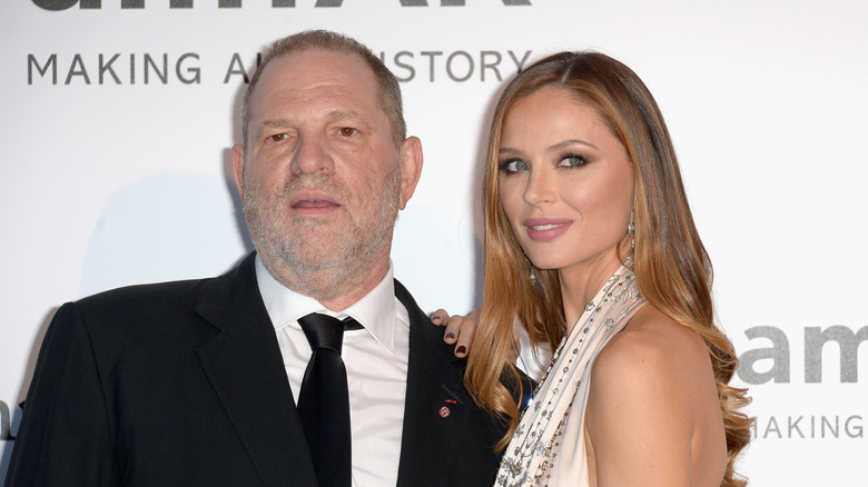 Georgina Chapman and Harvey Weinstein posing for photos