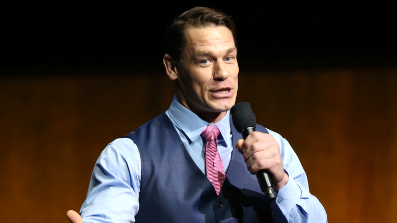 John Cena talking into mic