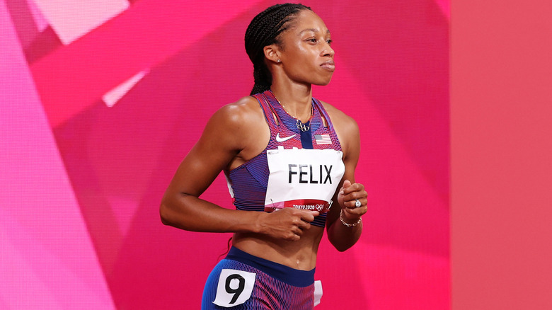 Allyson Felix at the 2020 Olympics in Tokyo