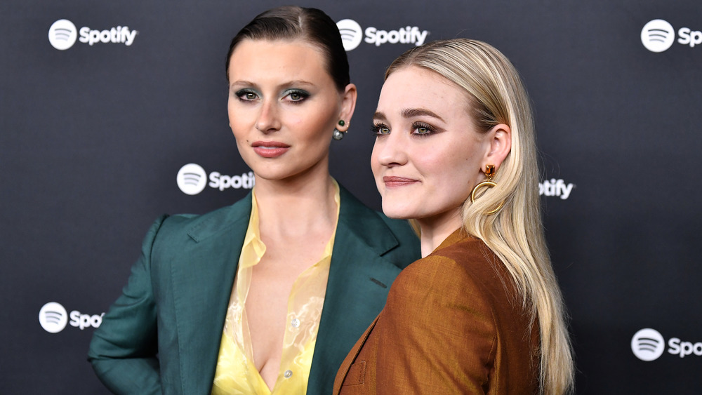 Aly & AJ posing at event