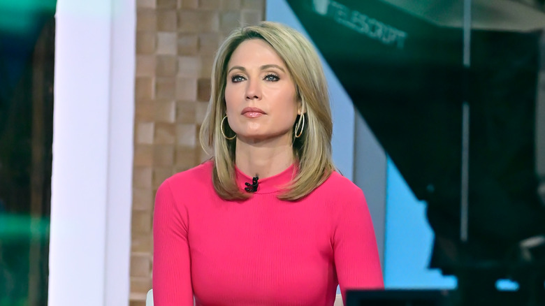 Amy Robach on set