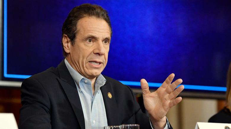 Andrew Cuomo talking on a panel