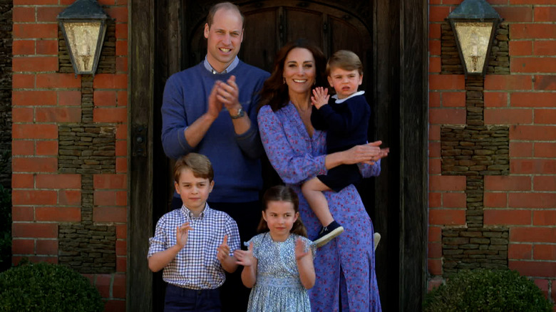 The Duke and Duchess of Cambridge with their three children