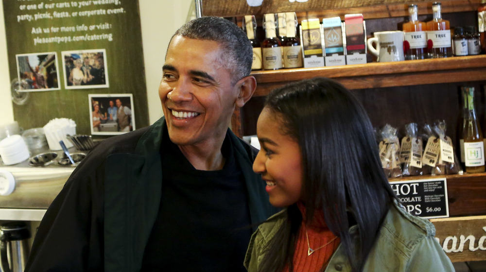 Sasha and Barack Obama