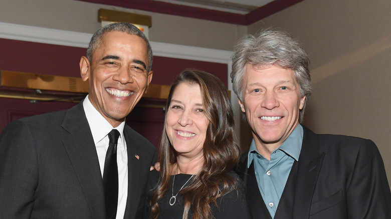Barack Obama with Jon Bon Jovi at event