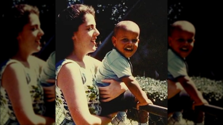 Ann Dunham holding young Barack Obama