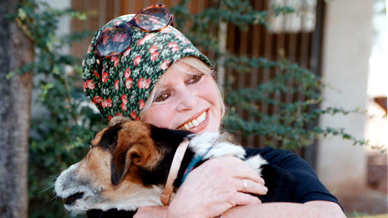 Brigitte Bardot with her dog 