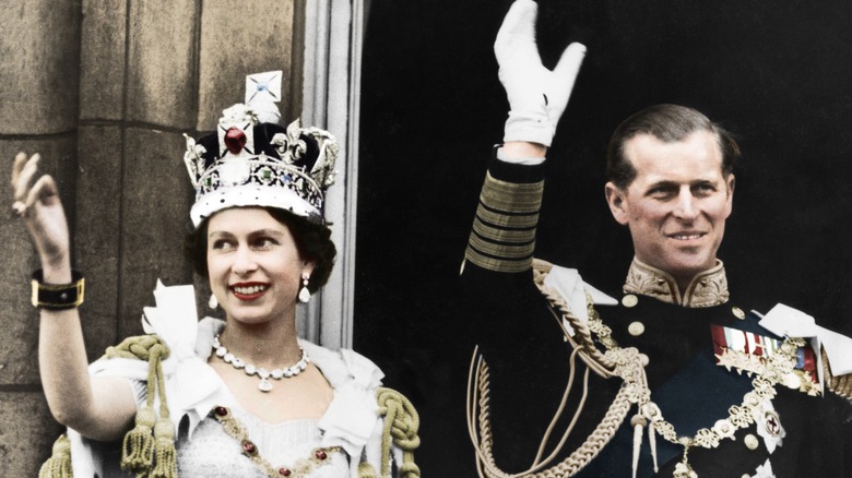 Queen Elizabeth and Prince Philip on Coronation Day