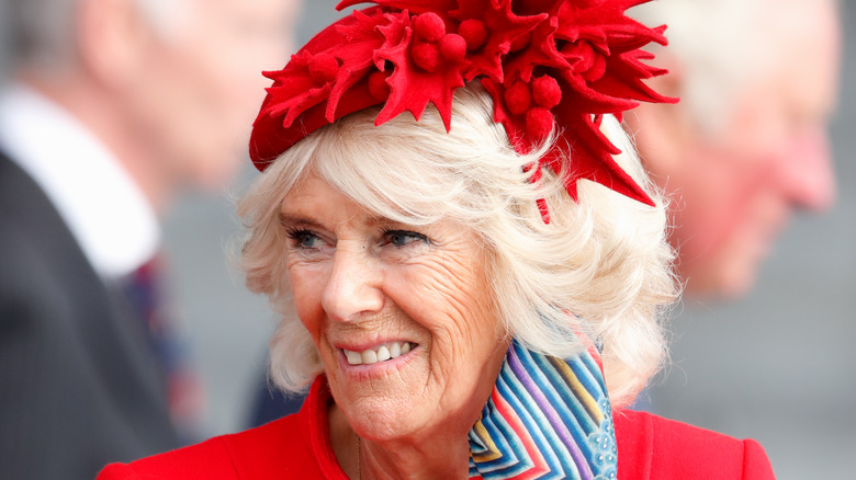 Camilla Parker Bowles in red hat