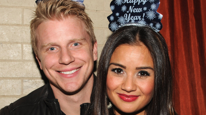 Sean Lowe and Catherine Giudici pose on the red carpet together