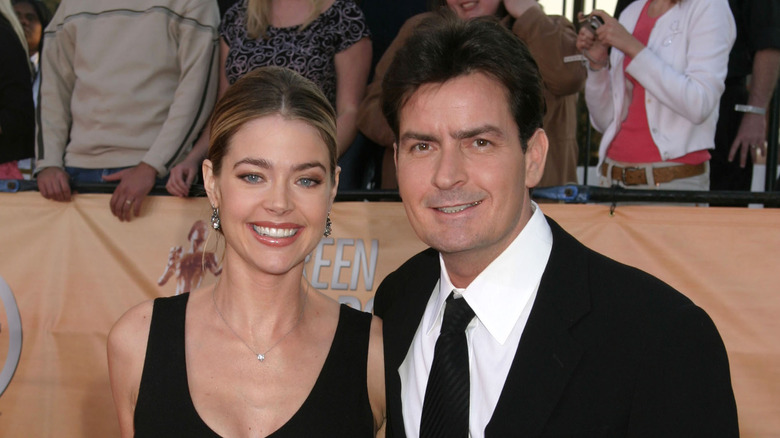 Charlie Sheen and Denise Richards at an event