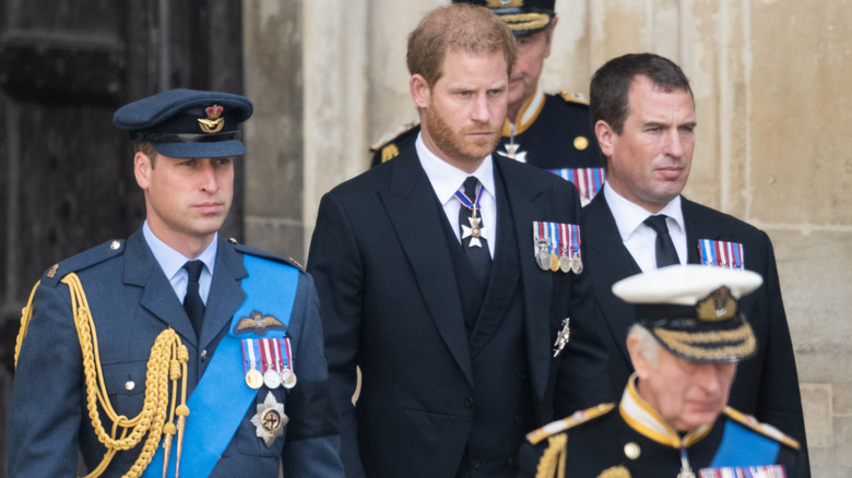 William, Harry, and King Charles standing together