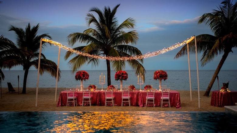 Wedding reception on the beach