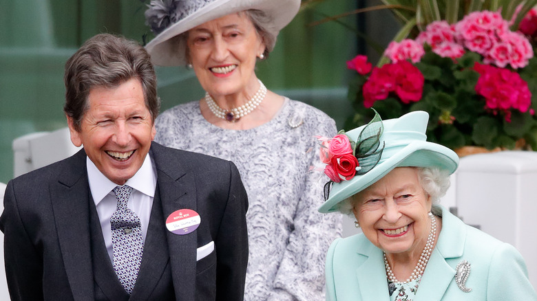 Queen Elizabeth with John Warren and Susan Hussey