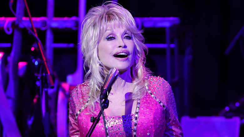 Dolly Parton performing on stage