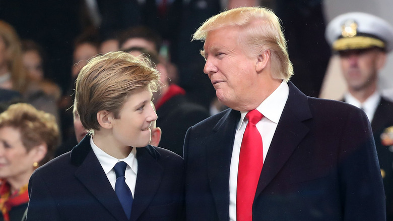 Donald Trump regards his son, Barron Trump