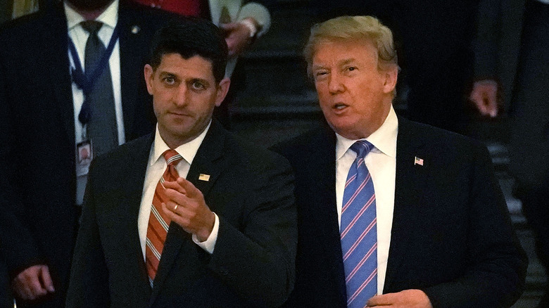 Paul Ryan and Donald Trump at event