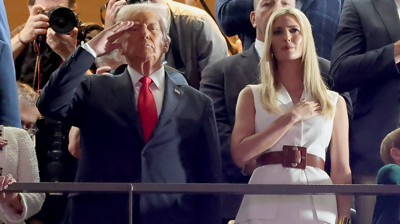 Donald Trump and his daughter Ivanka at Super Bowl LIX