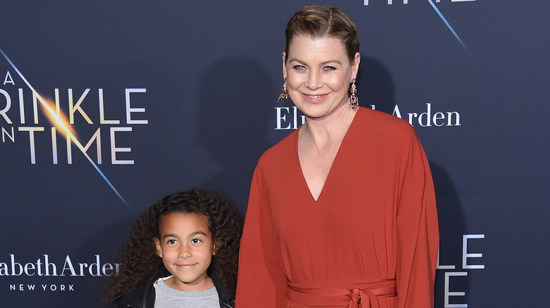 Ellen Pompeo with daughter Stella Luna at A Wrinkle in Time premiere