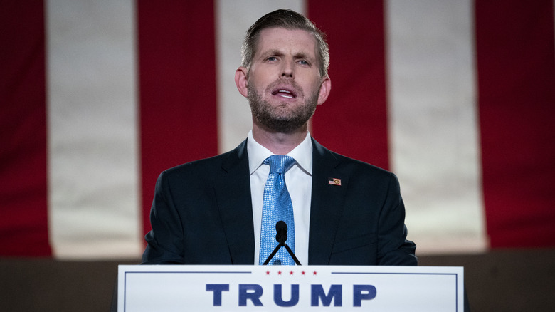 Eric Trump giving a speech