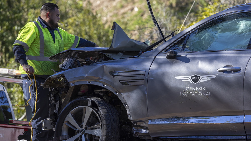 Tiger Woods' vehicle after the Feb 23rd crash