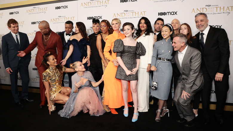 The cast and crew of And Just Like That... pose together