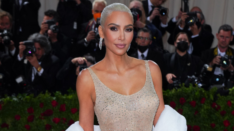 Kim Kardashian poses at the 2022 Met Gala