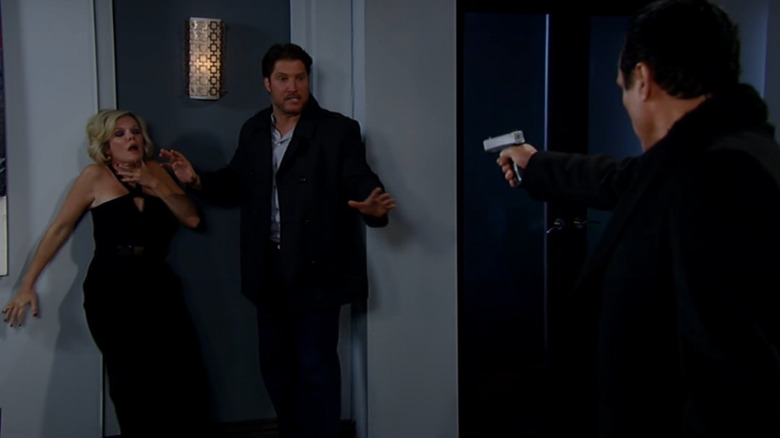 Sonny holds AJ at gunpoint on General Hospital