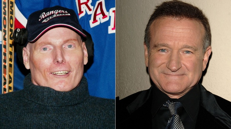 Split image of Christopher Reeve and Robin Williams