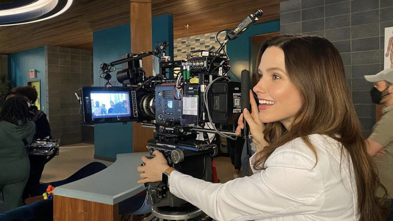 Sophia Bush on Good Sam set