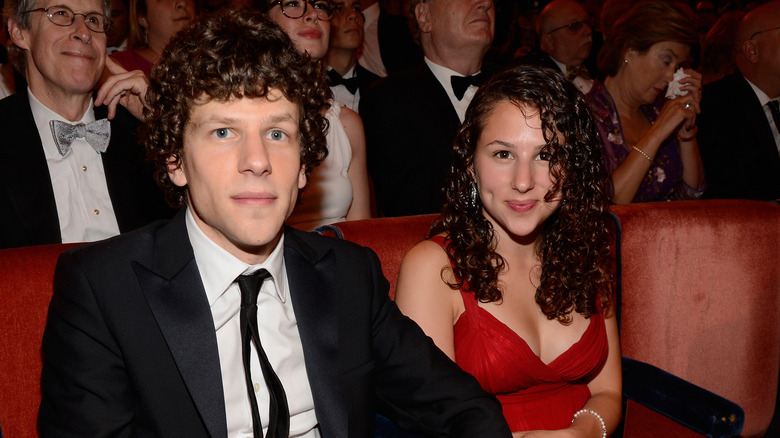 Hallie and Jesse Eisenberg sitting 