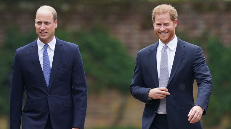 William and Harry arrive for Princess Diana statue unveiling