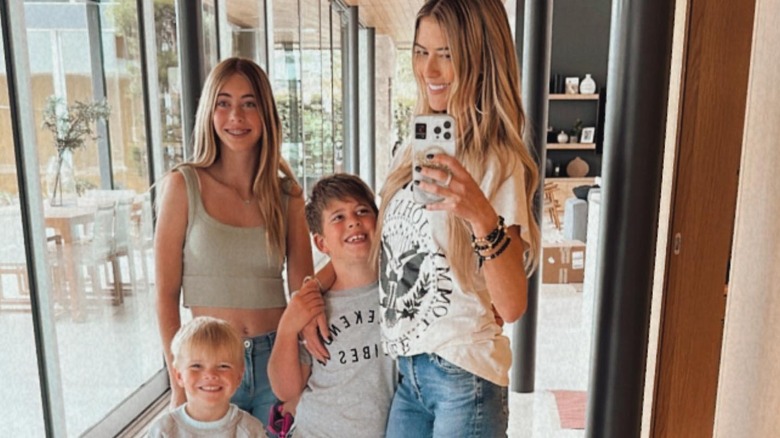 Christina Hall and her children smiling together