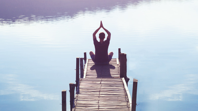 meditation by a lake