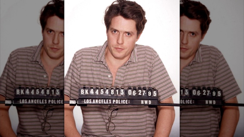 Hugh Grant's mug shot from the LAPD after his 1995 arrest