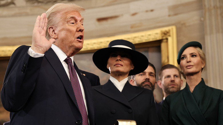 Melania and Ivanka watching Donald Trump speak