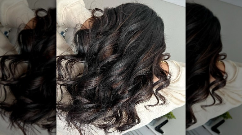 Woman showing off healthy hair