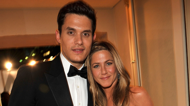 Musician John Mayer and actress Jennifer Aniston attends the 2009 Vanity Fair Oscar party