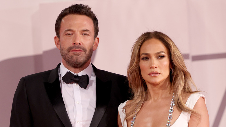 Jennifer Lopez and Ben Affleck on the red carpet.