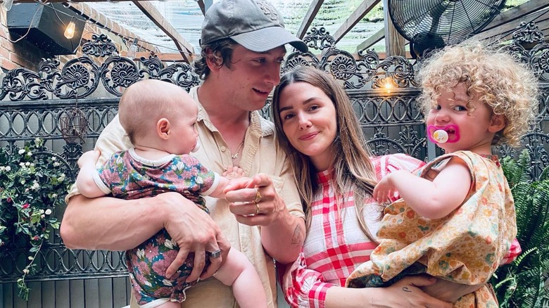 Jeremy Allen White and Addison Timlin with their daughters