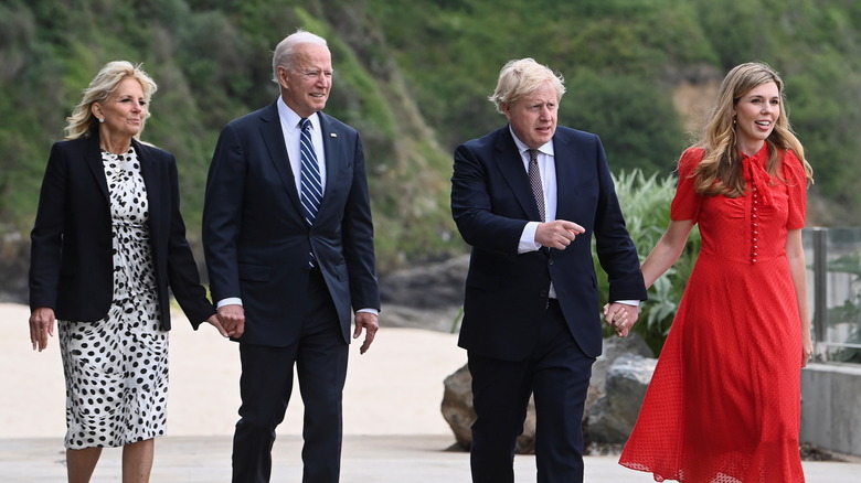 Boris Johnson and Carrie Symonds, Joe and Jill Biden