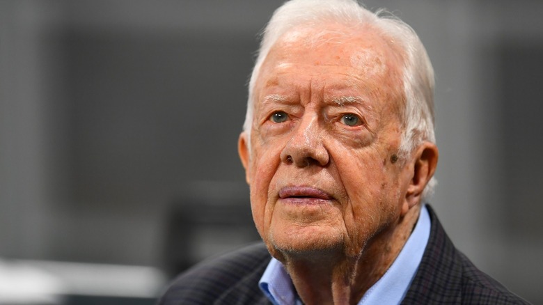 Jimmy Carter attends an NFL game in Atlanta,GA (2018)