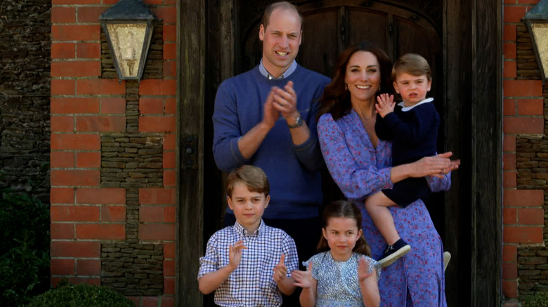 The Cambridges clap for carers 