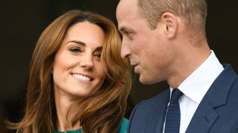 Kate Middleton smiling at Prince William