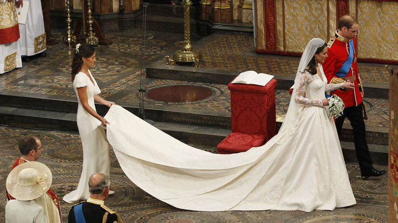 Pippa Middleton wearing white at Kate Middleton's Royal Wedding