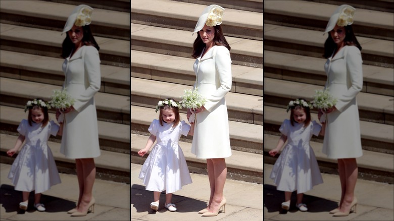 Kate Middleton wearing a yellow coat dress to the royal wedding